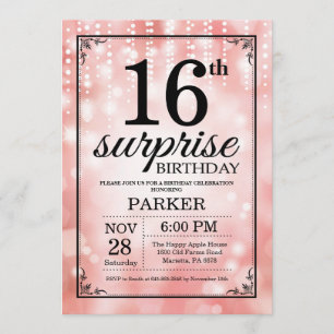 Invitation Étonnez les 16èmes parties scintillantes de rose