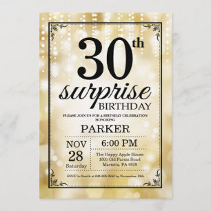 Invitation Étonnez les 30èmes parties scintillantes d'or