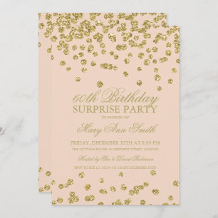 Invitation Étonnez les soixantième parties scintillantes d'or