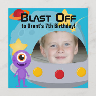 Invitation étrangère d'anniversaire d'UFO de photo