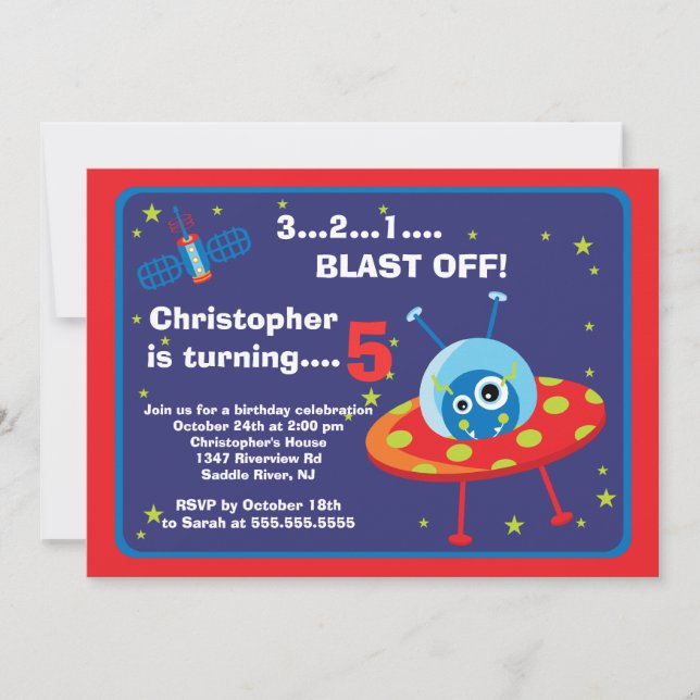 Invitation étrangère de partie d'anniversaire de (Devant)