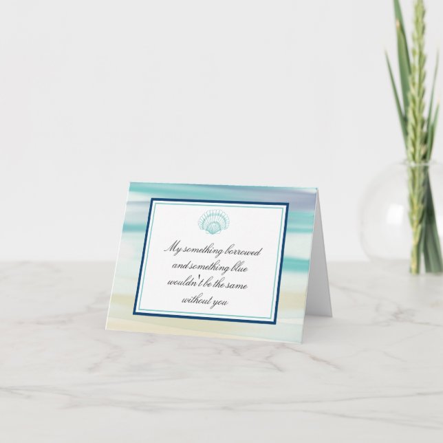 Invitation Être ma servante d'enfants Ocean Watercolor & Shel (Devant)