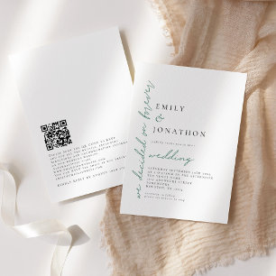 Invitation Eucalyptus a décidé sur Forever QR Code Mariage
