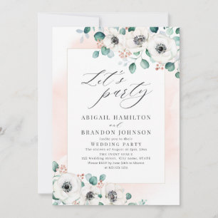 Invitation Eucalyptus anemone fleur de mariage rustique flora