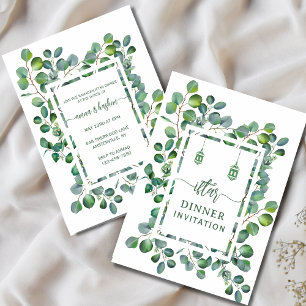 Invitation Eucalyptus aquarelle botanique ramadan iftar