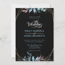 Eucalyptus Aquarelle Or encadré Mariage Budget