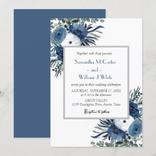 Invitation Eucalyptus bleu rustique