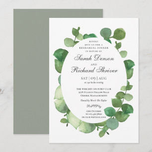 Invitation Eucalyptus Boho Verdure Dîner De Répétition Floral