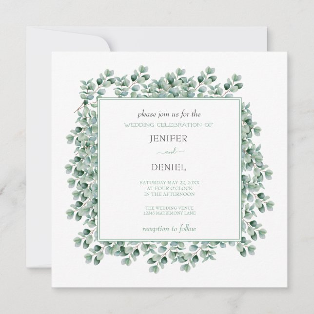 Invitation Eucalyptus Botanical Greenery  wedding (Devant)