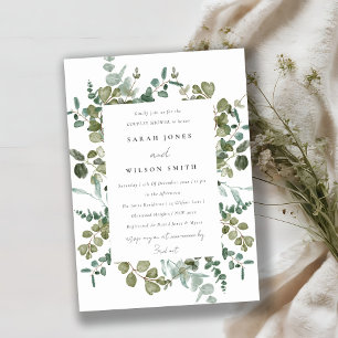 Invitation Eucalyptus Botanique Aquarelle Couples Douche
