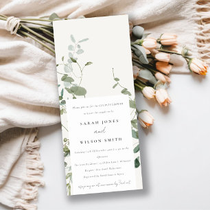 Invitation Eucalyptus Botanique Aquarelle Couples Douche