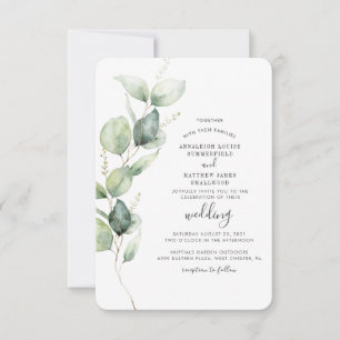 Invitation Eucalyptus botanique verdure botanique mariage
