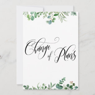 Invitation Eucalyptus Changement de plan 3 Mariage reporté