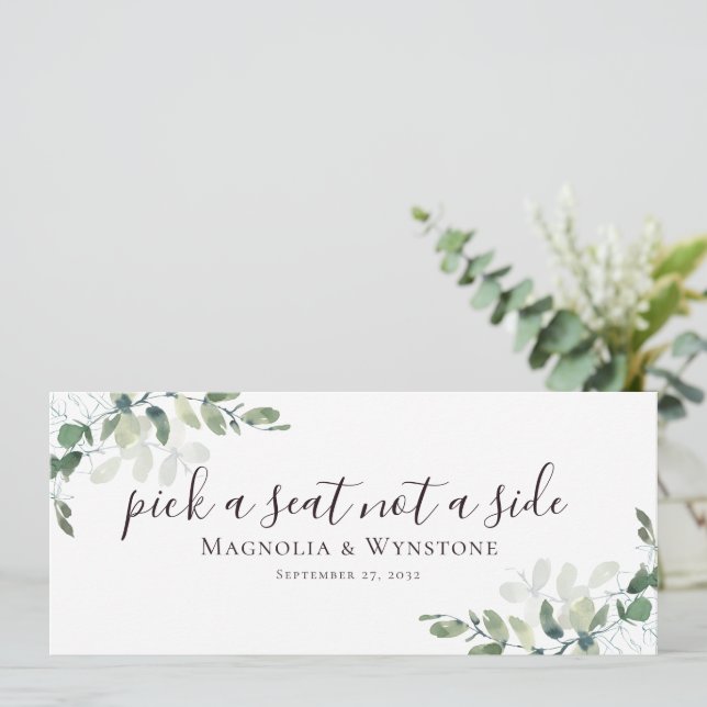 Invitation Eucalyptus Choisissez un siège, pas un parti (Debout devant)