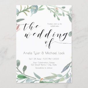 Invitation Eucalyptus Couleur d'eau Verdure Mariage de printe
