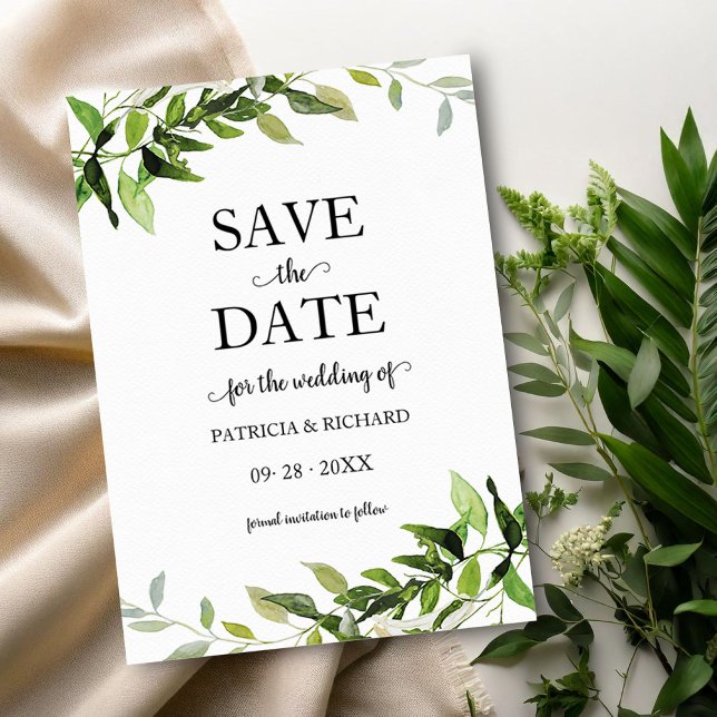 Invitation Eucalyptus de verdure Mariage Enregistrer La Date (Créateur téléchargé)