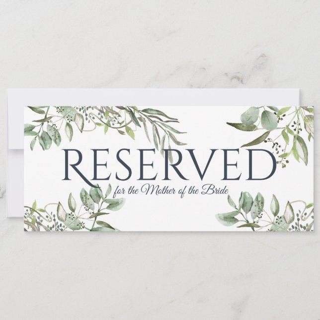 Invitation Eucalyptus de verdure réservée (Devant)
