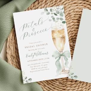 Invitation Eucalyptus Élégant Fête de Mariage au Prosecco