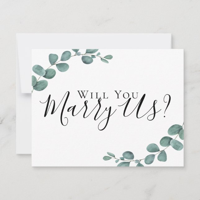 Invitation Eucalyptus Épousez-Nous Serez-Vous Notre Invi Offi (Devant)