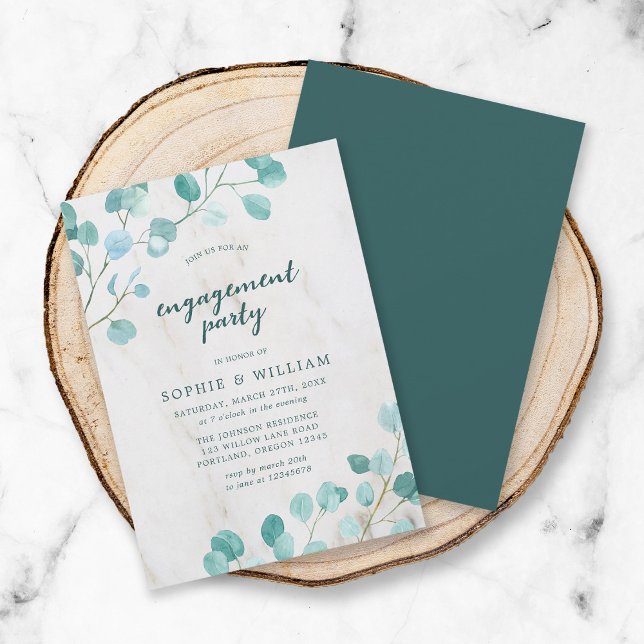 Invitation Eucalyptus et Marble (Créateur téléchargé)