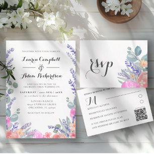 Invitation Eucalyptus et Mariage de lavande