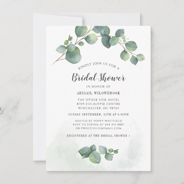 Invitation Eucalyptus Fête des mariées Verdure Succulent (Devant)