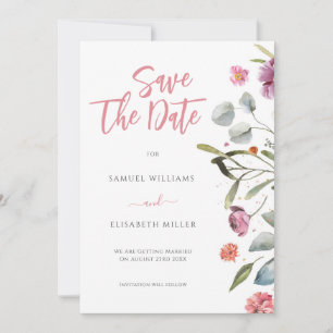 Invitation Eucalyptus Feuille Fleurs Bordure Enregistrer La D