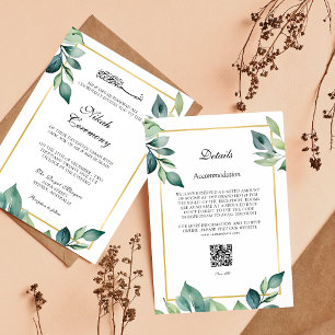 Invitation Eucalyptus Feuille moderne code QR Détails