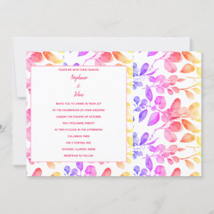 Invitation Eucalyptus Feuilles Art Abstrait rose Mariage mode