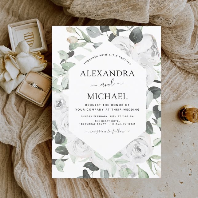 Invitation Eucalyptus Floral Mariage (Créateur téléchargé)