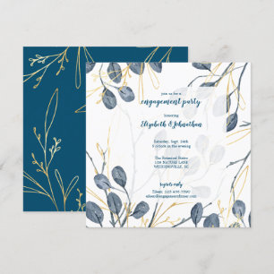 Invitation Eucalyptus Gold Aquarelle Jardin