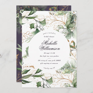 Invitation Eucalyptus Golden Boho Fête des mariées Pampas mod