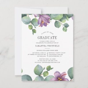 Invitation Eucalyptus Grad 2022 Vert Moden Graduation