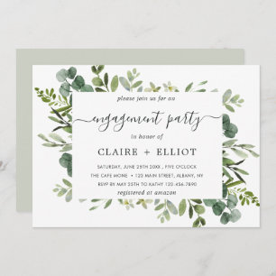 Invitation Eucalyptus Green Foliing Party