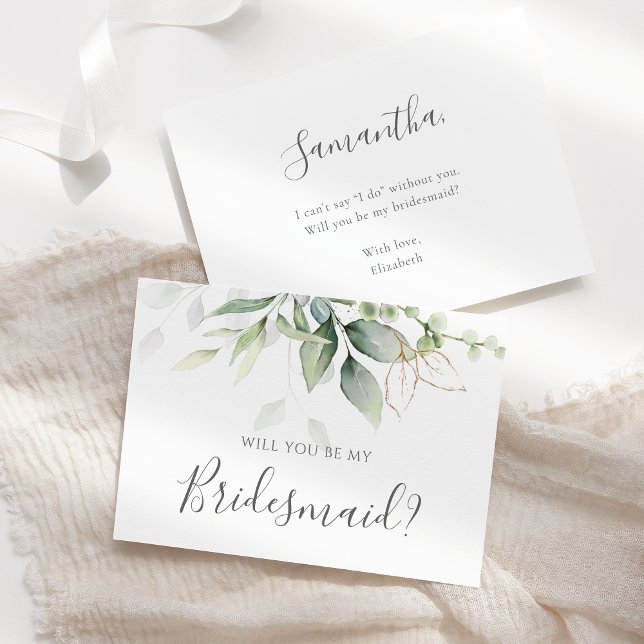 Invitation Eucalyptus Green Serez-Vous Ma Femme D'Accueil (Créateur téléchargé)