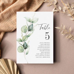Invitation Eucalyptus Green Tableau Numéro 5 Siège Mariage