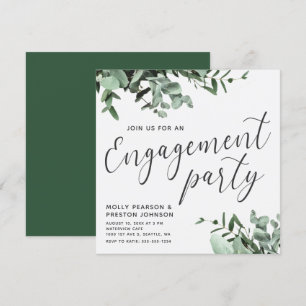 Invitation Eucalyptus Green Watercolor Party