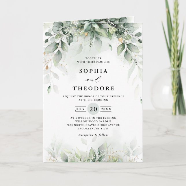 Invitation Eucalyptus Greenergetique gomme Botanique Rustique (Devant)