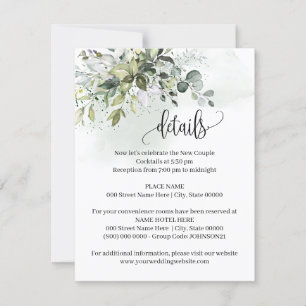Invitation Eucalyptus Greenerife Succulent Détails Insérer un