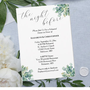 Invitation Eucalyptus Greenery Botanical Rehearsal