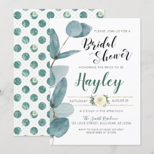 Invitation Eucalyptus Greenery Bridal Douche