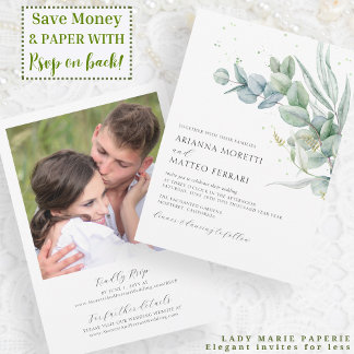 Invitation Eucalyptus Greenery Mariage avec RSVP