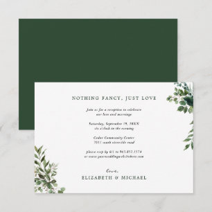 Invitation Eucalyptus Greenery Réception de mariage seulement