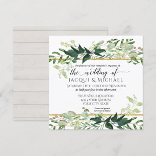Invitation Eucalyptus Grove Greenery Rustic Winery Mariage