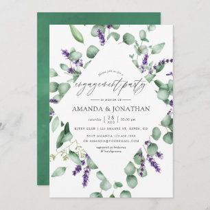 Invitation Eucalyptus Lavender Green Engagement Party