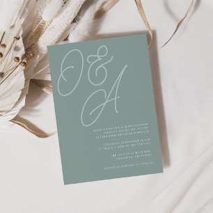 Invitation Eucalyptus Mariage de monogramme de filigrane de