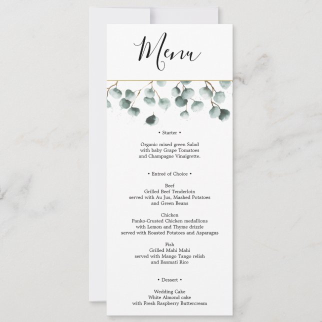 Invitation Eucalyptus Mariage ou Fête de l'mariée (Devant)