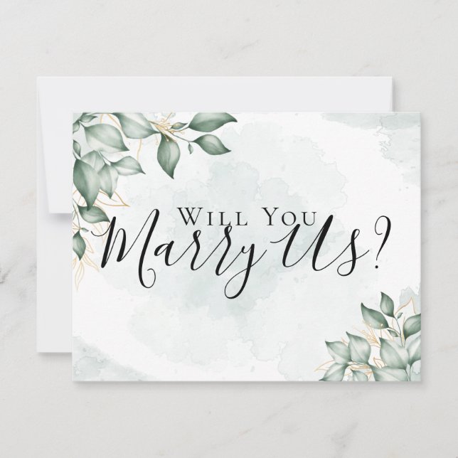 Invitation Eucalyptus Mariez-Nous Serez-Vous Notre Officier (Devant)
