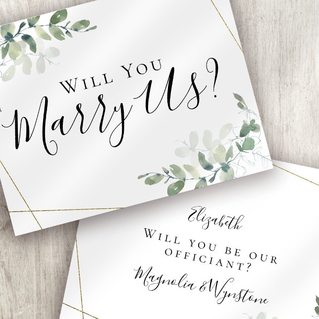 Invitation Eucalyptus Mariez-Nous Voudriez-Vous Être Notre Cé (Créateur téléchargé)