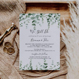 Invitation Eucalyptus Minimaliste Nous Continuons À Vow Renou